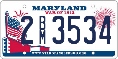 MD license plate 2BM3534