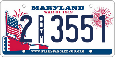 MD license plate 2BM3551
