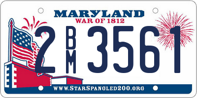 MD license plate 2BM3561