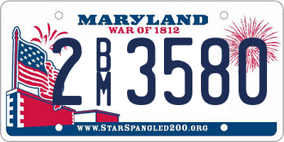 MD license plate 2BM3580