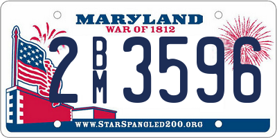 MD license plate 2BM3596