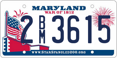 MD license plate 2BM3615