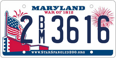 MD license plate 2BM3616