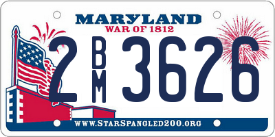 MD license plate 2BM3626