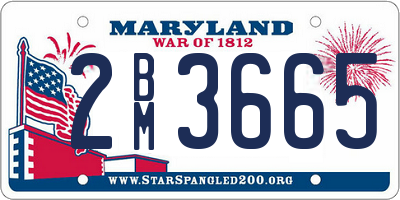 MD license plate 2BM3665