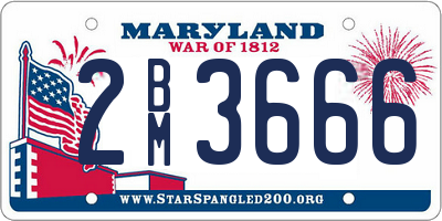 MD license plate 2BM3666