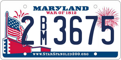 MD license plate 2BM3675