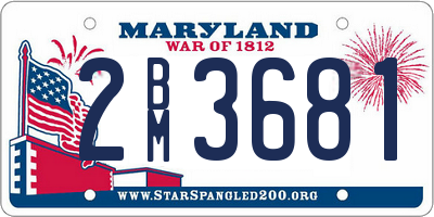 MD license plate 2BM3681