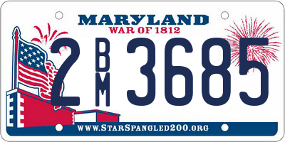 MD license plate 2BM3685