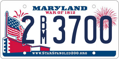MD license plate 2BM3700