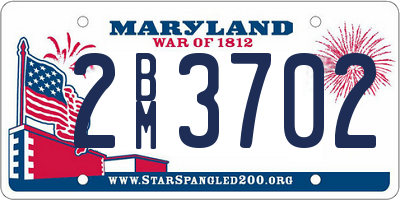 MD license plate 2BM3702