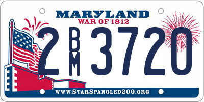 MD license plate 2BM3720