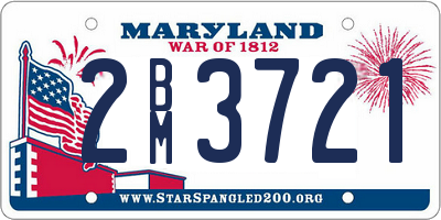 MD license plate 2BM3721