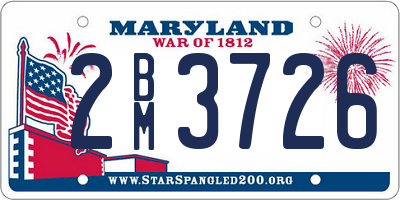 MD license plate 2BM3726