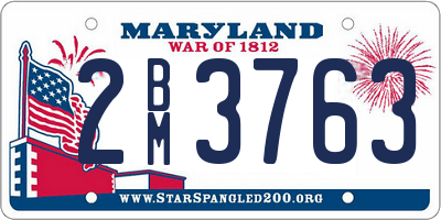 MD license plate 2BM3763