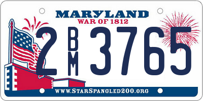 MD license plate 2BM3765