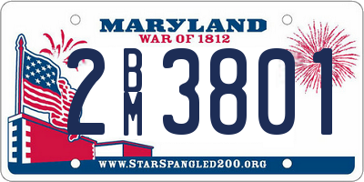 MD license plate 2BM3801