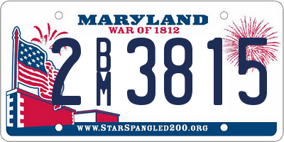 MD license plate 2BM3815