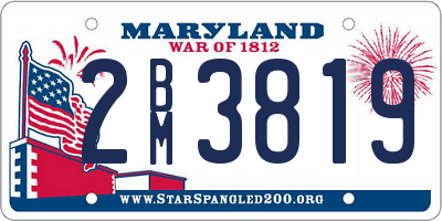MD license plate 2BM3819