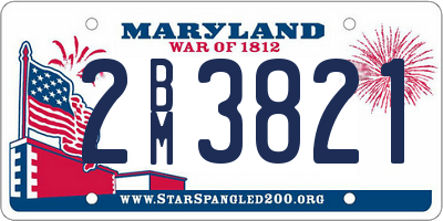 MD license plate 2BM3821