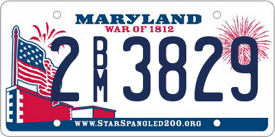 MD license plate 2BM3829