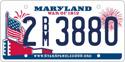 MD license plate 2BM3880