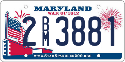 MD license plate 2BM3881