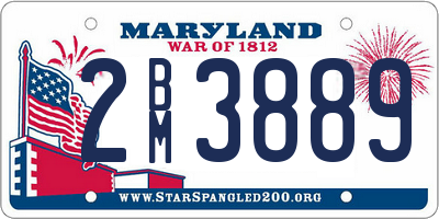 MD license plate 2BM3889