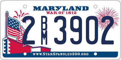 MD license plate 2BM3902