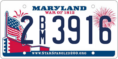 MD license plate 2BM3916