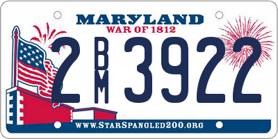 MD license plate 2BM3922