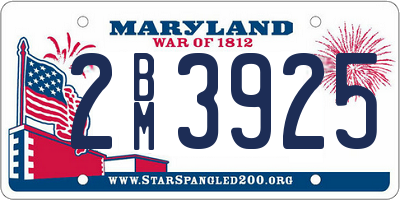 MD license plate 2BM3925
