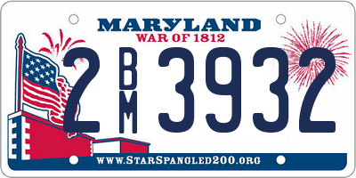 MD license plate 2BM3932