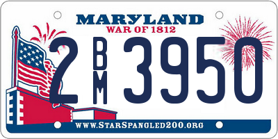 MD license plate 2BM3950