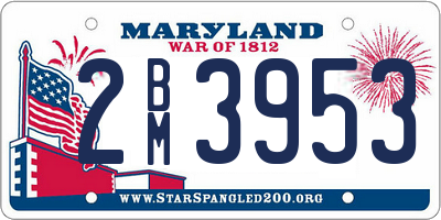 MD license plate 2BM3953
