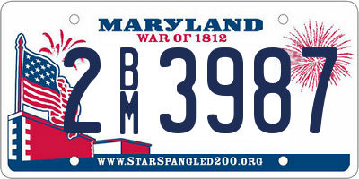 MD license plate 2BM3987