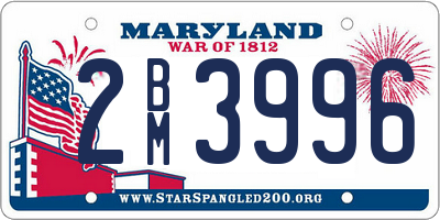 MD license plate 2BM3996