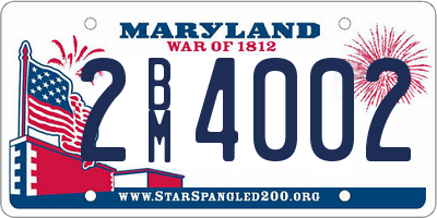 MD license plate 2BM4002