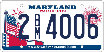 MD license plate 2BM4006