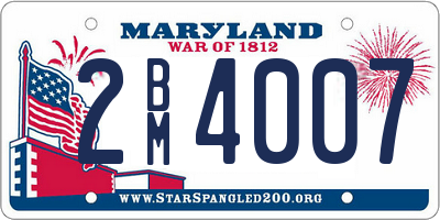 MD license plate 2BM4007