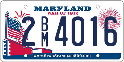 MD license plate 2BM4016