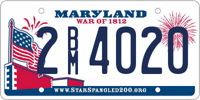 MD license plate 2BM4020