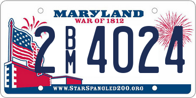 MD license plate 2BM4024