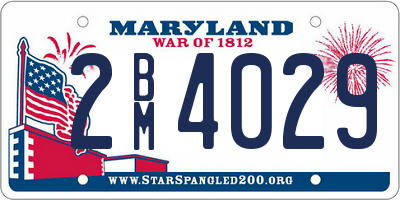 MD license plate 2BM4029