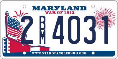 MD license plate 2BM4031