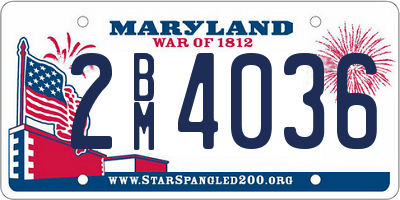 MD license plate 2BM4036