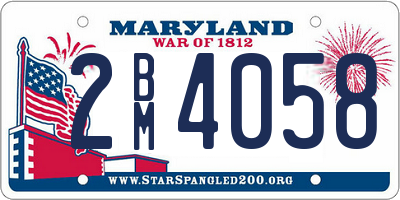 MD license plate 2BM4058