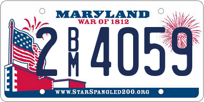 MD license plate 2BM4059