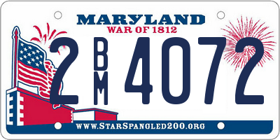 MD license plate 2BM4072