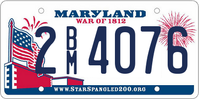 MD license plate 2BM4076